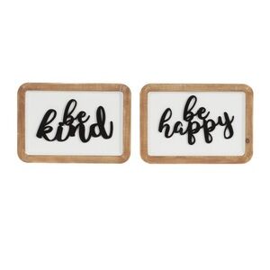 (BRAND NEW)Set of 2 “Be Kind” and “Be Happy” Farmhouse  Wall Art Set- GREAT GIFT